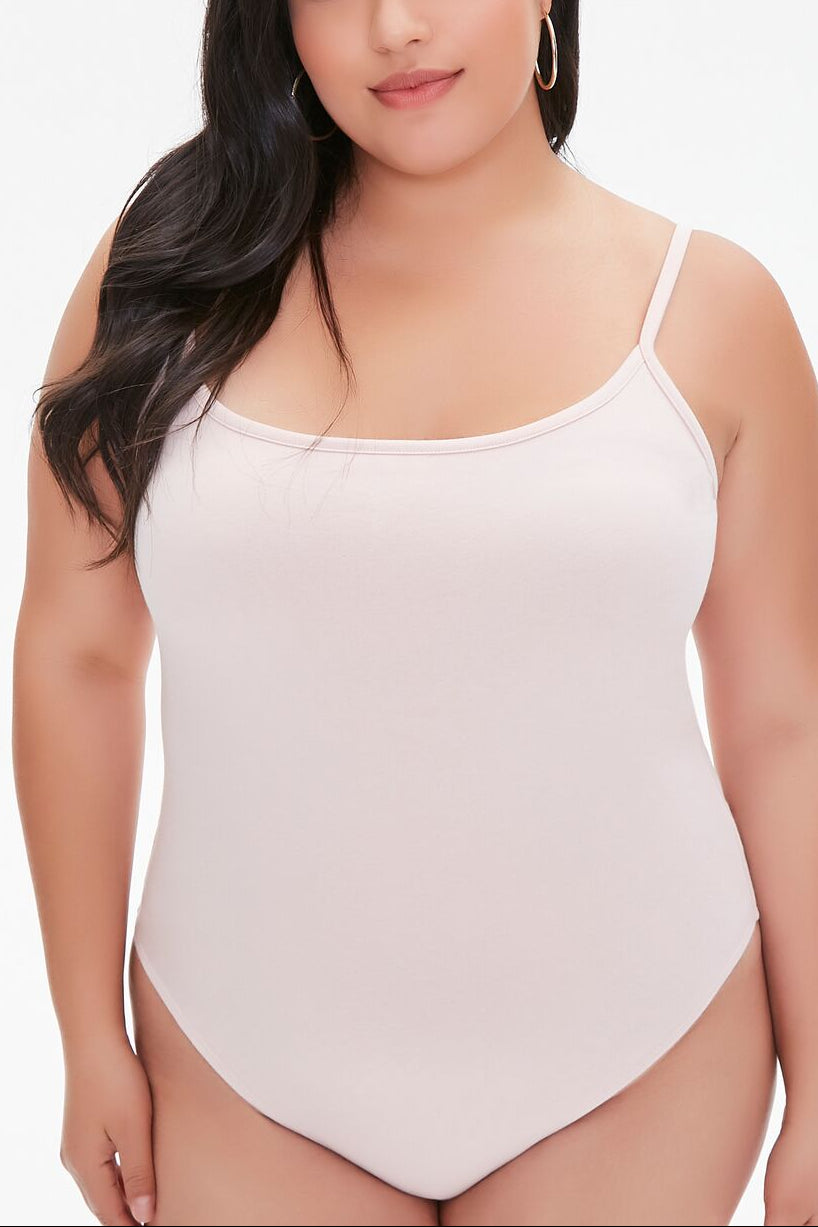  Forever 21 Plus Size Basic Cami Bodysuit - dusty pink - Bonton