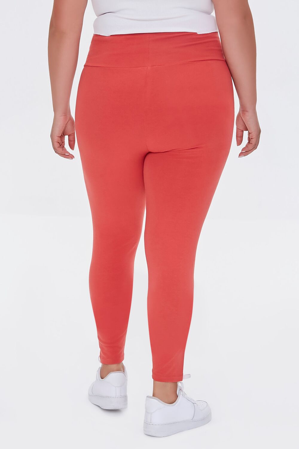 Forever 21 Plus Size Basic High-Rise Leggings - red - Bonton