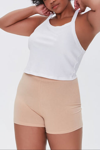 Plus Size Basic Cotton Hot Shorts