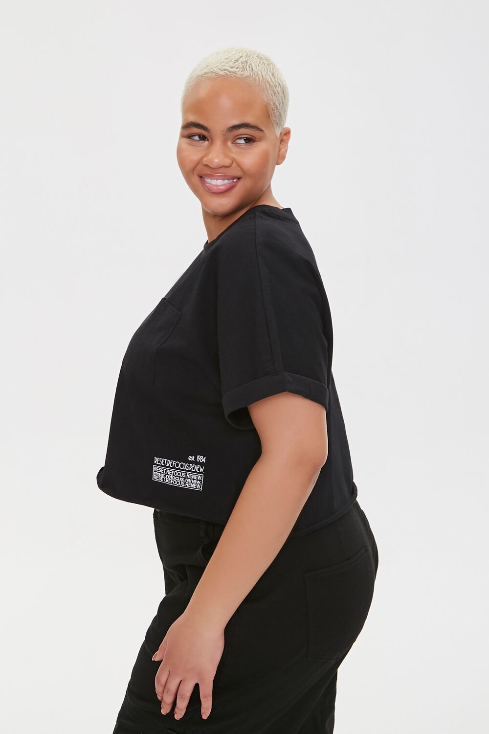  Forever 21 Plus Size Active Pocket Tee - black - Bonton