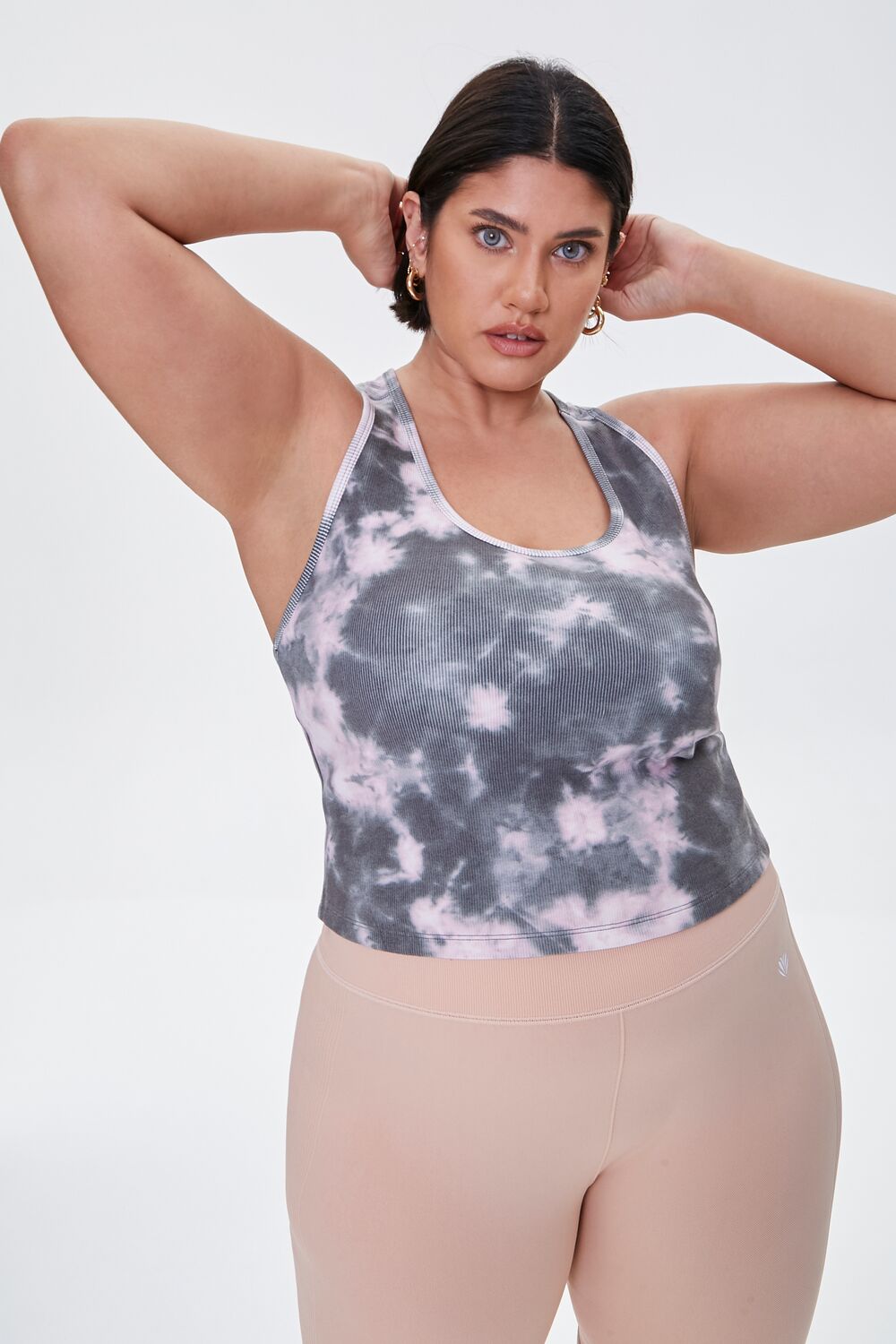  Forever 21 Plus Size Active Tie-Dye Tank Top - black pink - Bonton