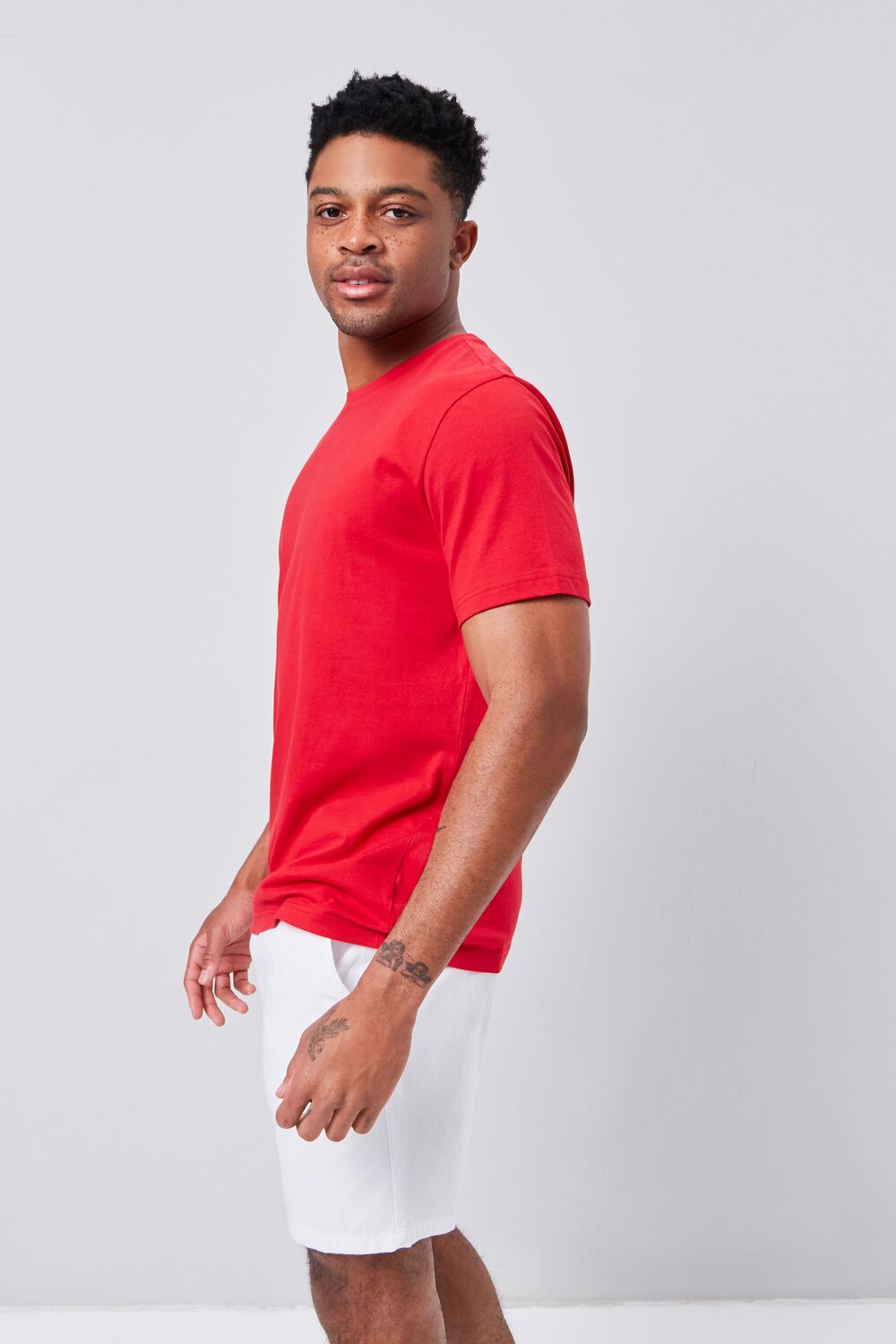  Forever 21 Basic Organically Grown Cotton Tee - red - Bonton