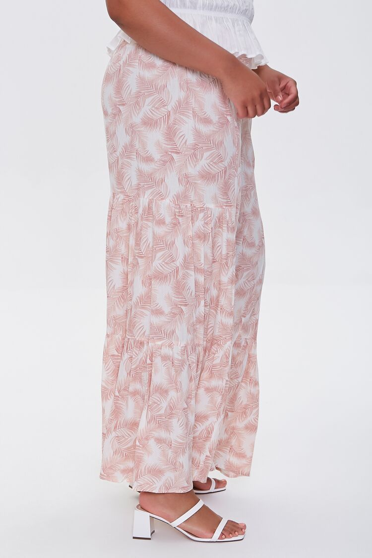  Forever 21 Plus Size Leaf Print Wide-Leg Pants - ivory-multi - Bonton