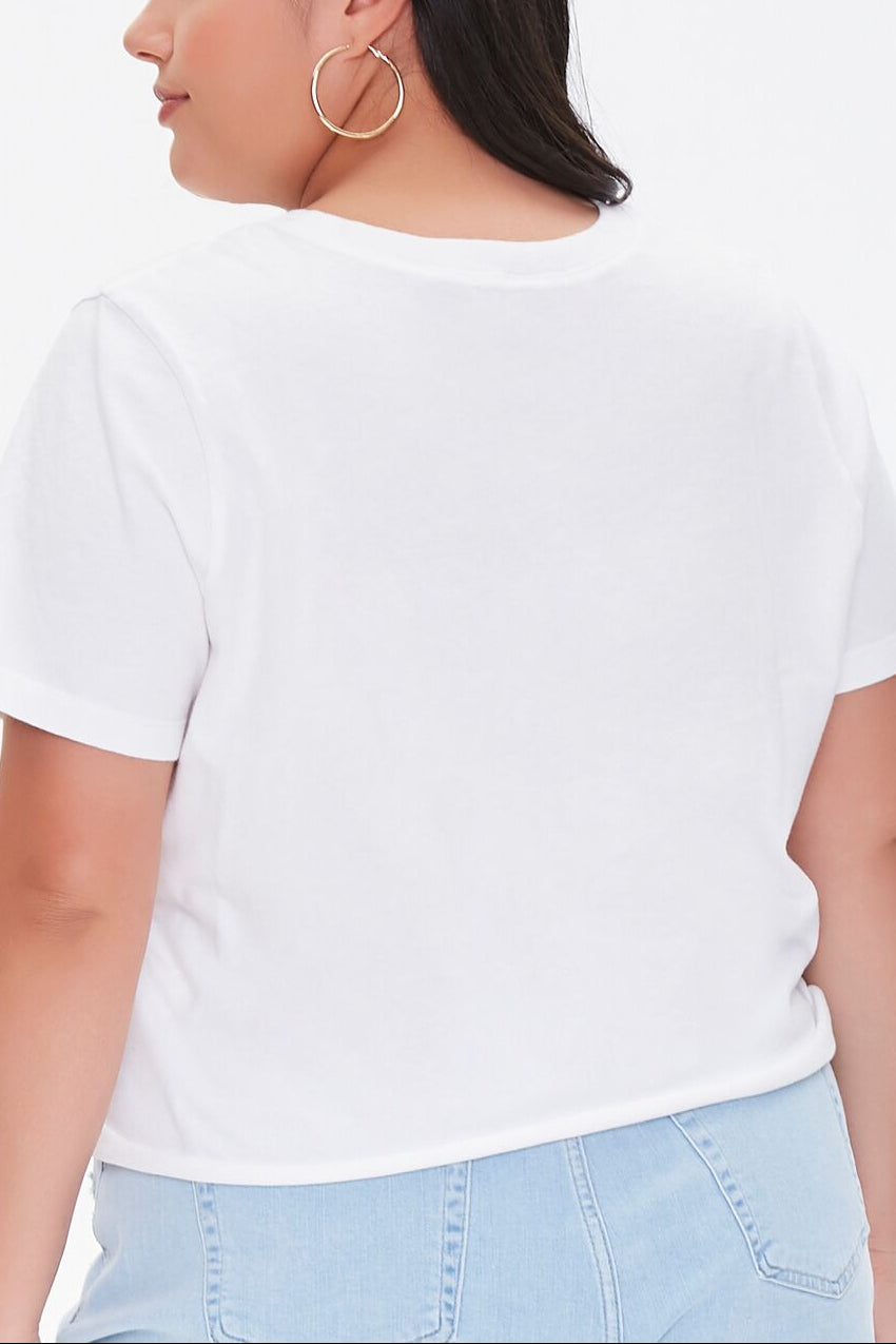  Forever 21 Plus Size Be Nice Graphic Tee - white lavender - Bonton