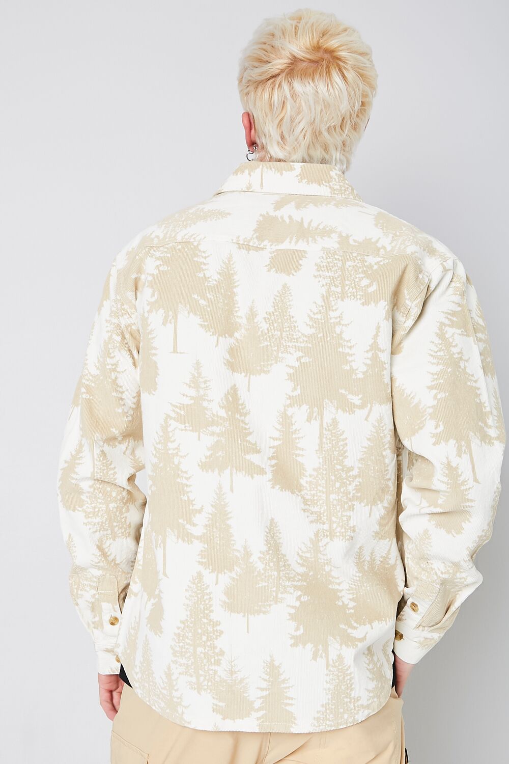 Forever 21 Forest Print Buttoned Shirt - cream taupe - Bonton