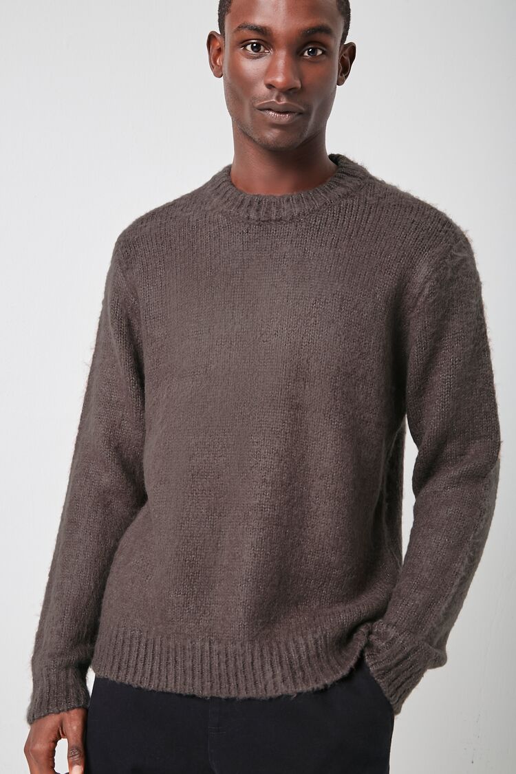  Forever 21 Brushed Purl Knit Sweater - taupe - Bonton