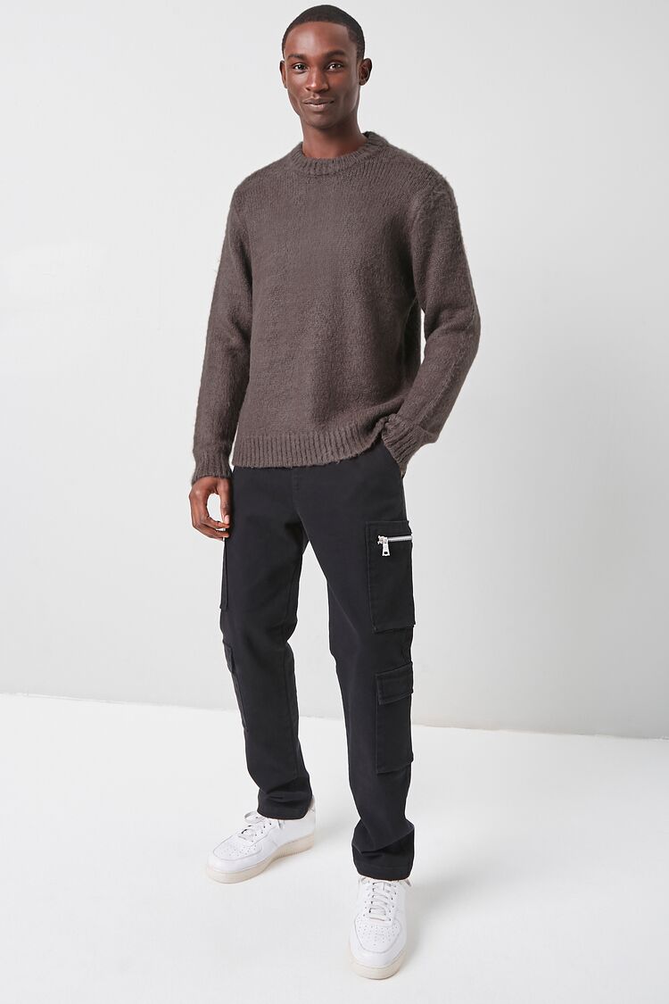  Forever 21 Brushed Purl Knit Sweater - taupe - Bonton