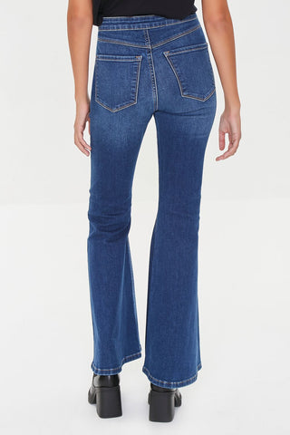 Recycled Cotton Faded Flare Jeans
