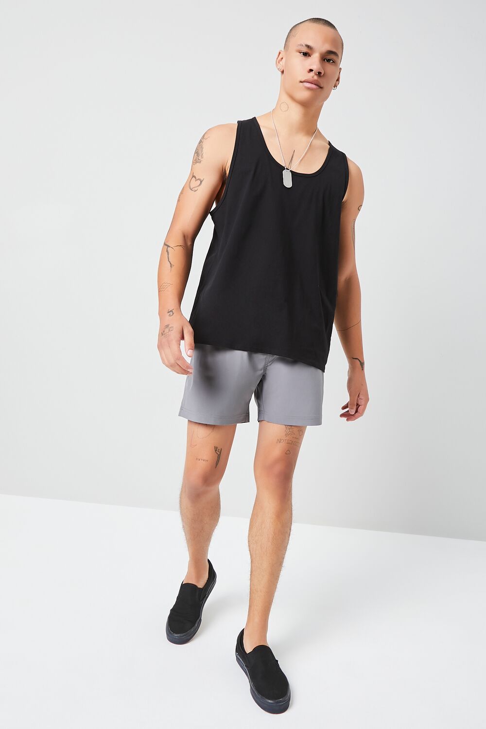  Forever 21 Basic Scoop-Neck Tank Top - black - Bonton