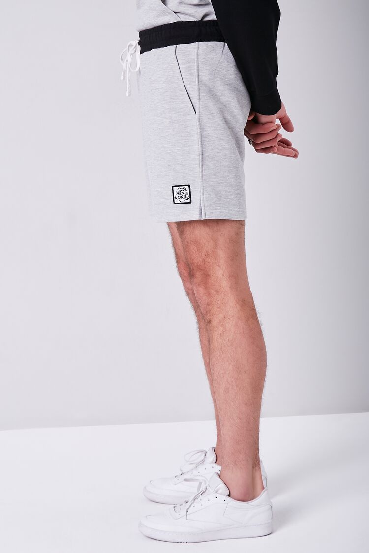  Forever 21 Embroidered Hazy Daze Shorts - heather-grey-black - Bonton