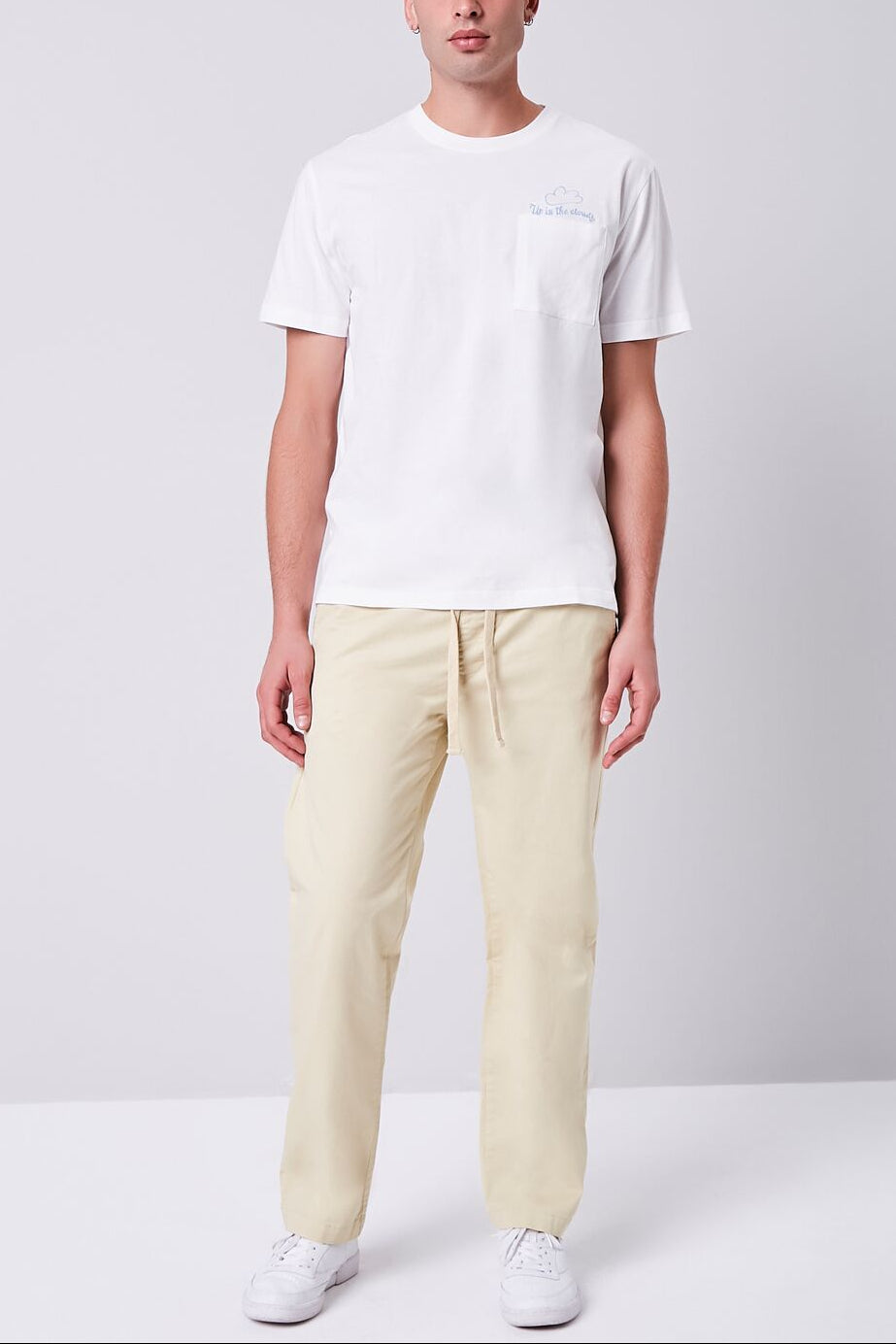  Forever 21 Drawstring Tapered Pants - khaki - Bonton