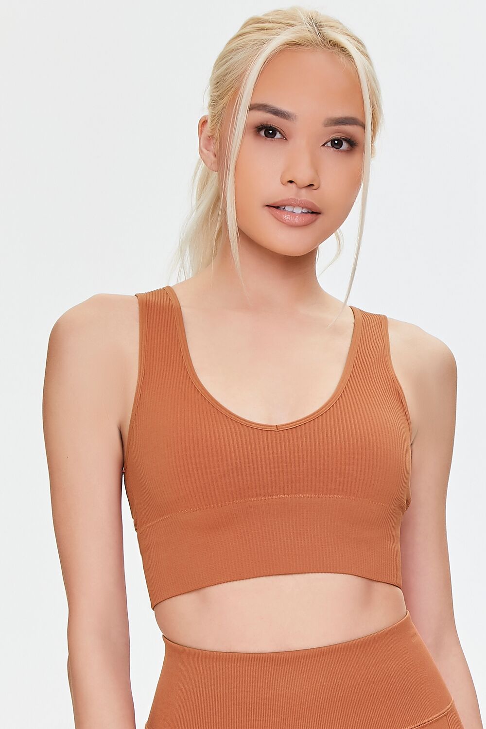  Forever 21 Seamless Longline Sports Bra - auburn - Bonton