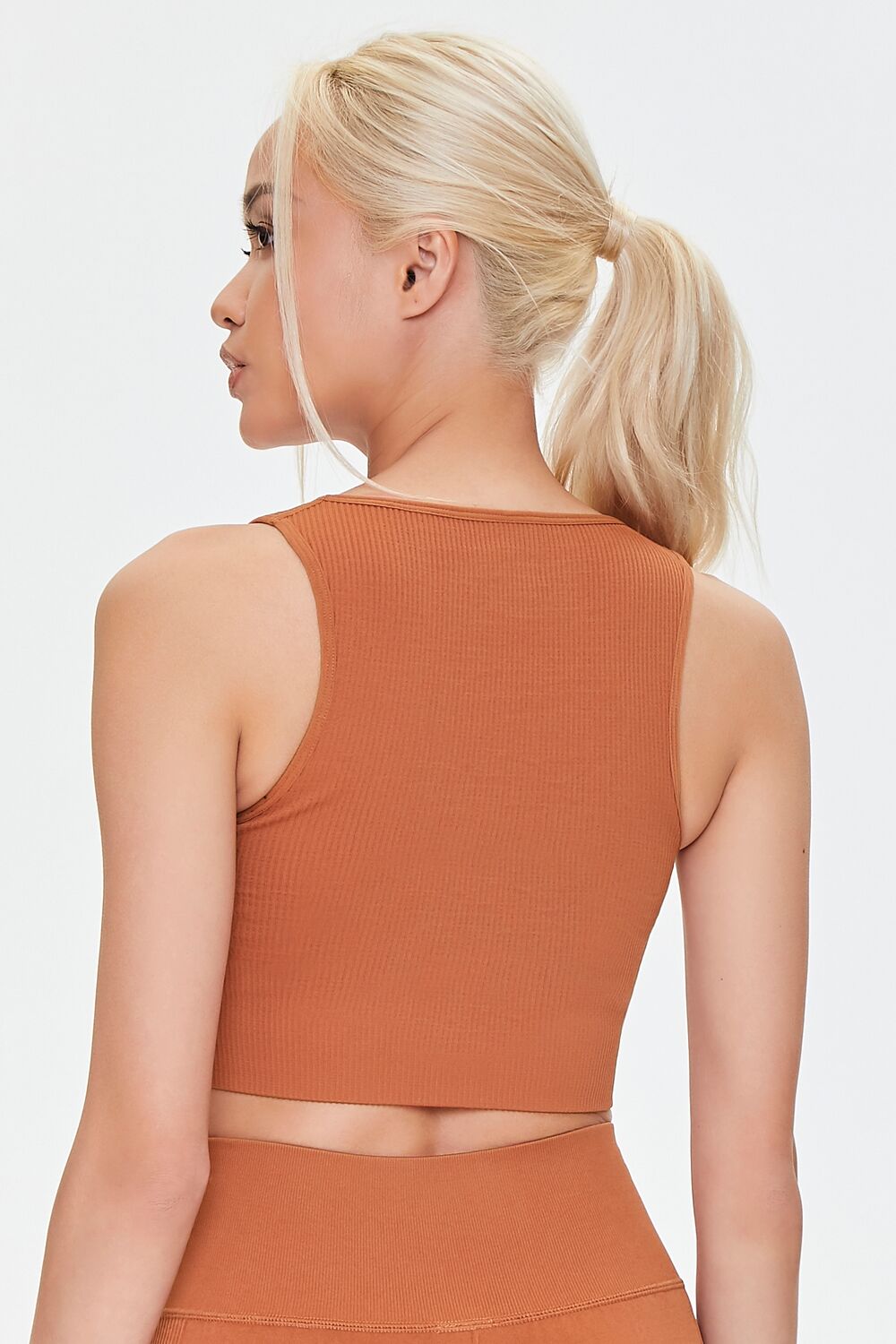 Forever 21 Seamless Longline Sports Bra - auburn - Bonton