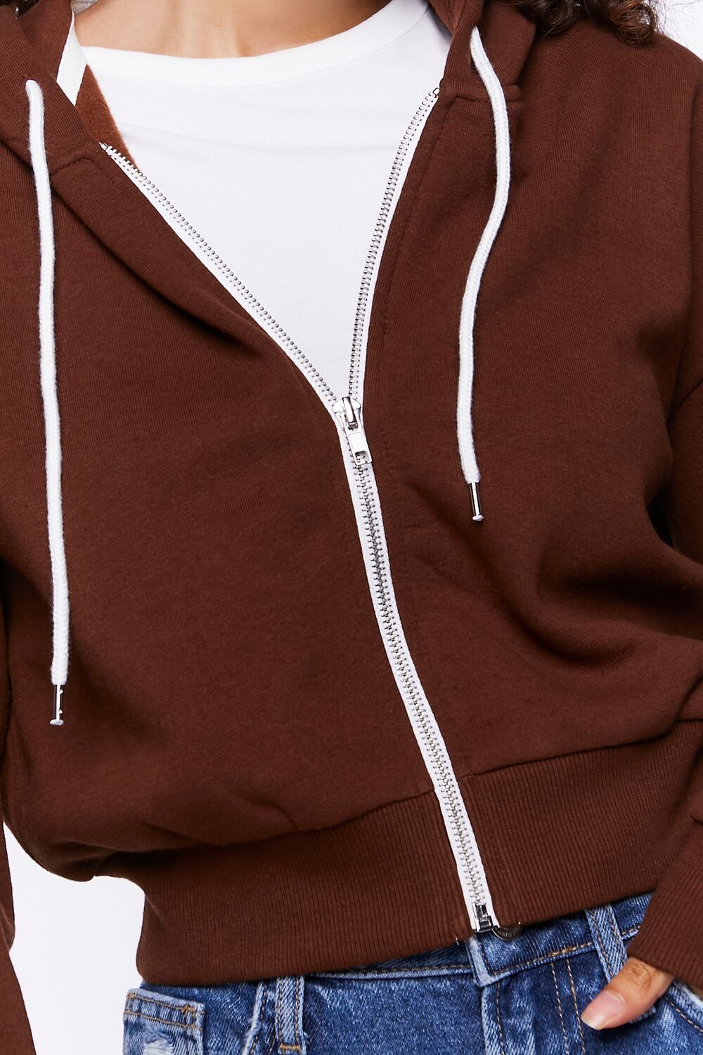  Forever 21 Basic Fleece Zip-Up Hoodie - heather grey - Bonton