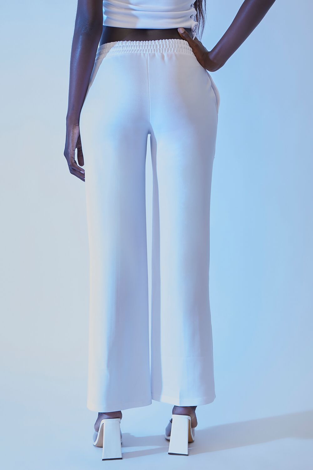  Forever 21 FUBU Embroidered Mesh Pants - white-multi - Bonton