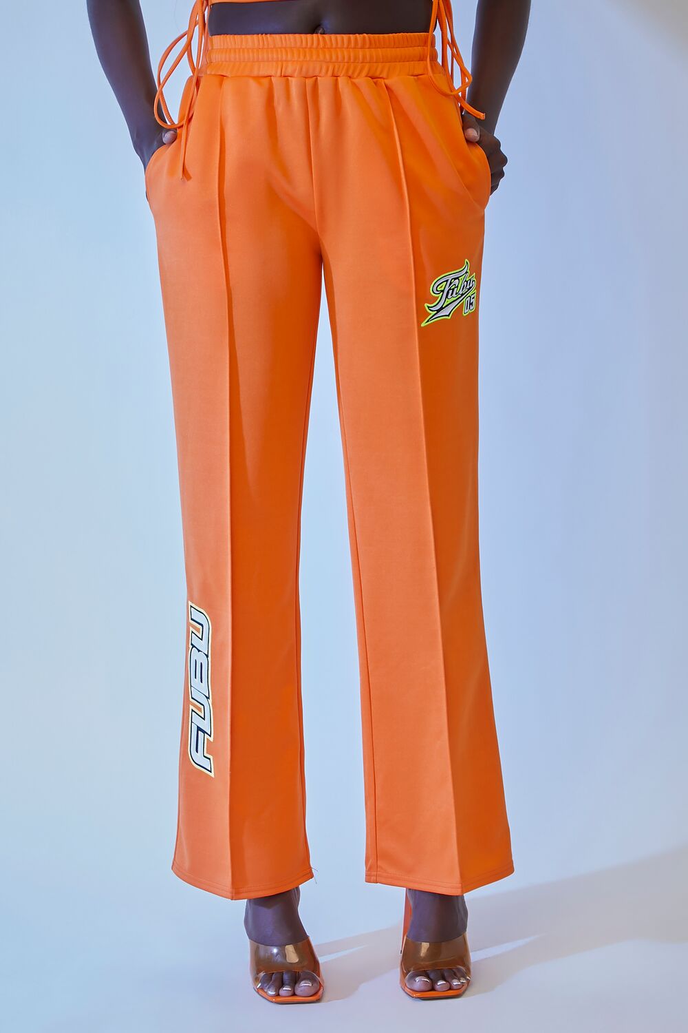  Forever 21 FUBU Mesh Track Pants - orange-multi - Bonton