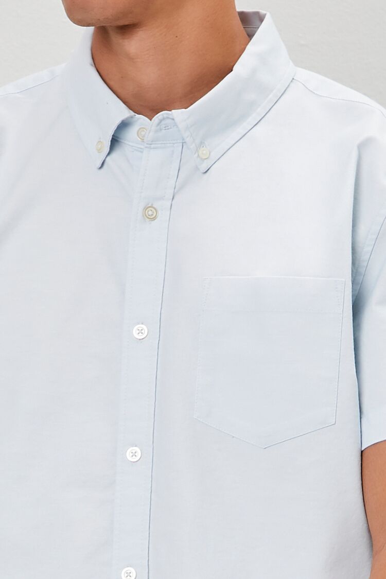  Forever 21 Pocket Button-Front Shirt - light blue - Bonton