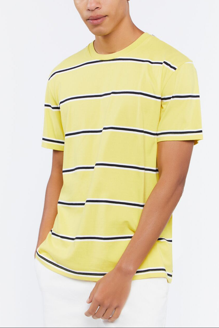  Forever 21 Striped Crew Tee - purple multi - Bonton