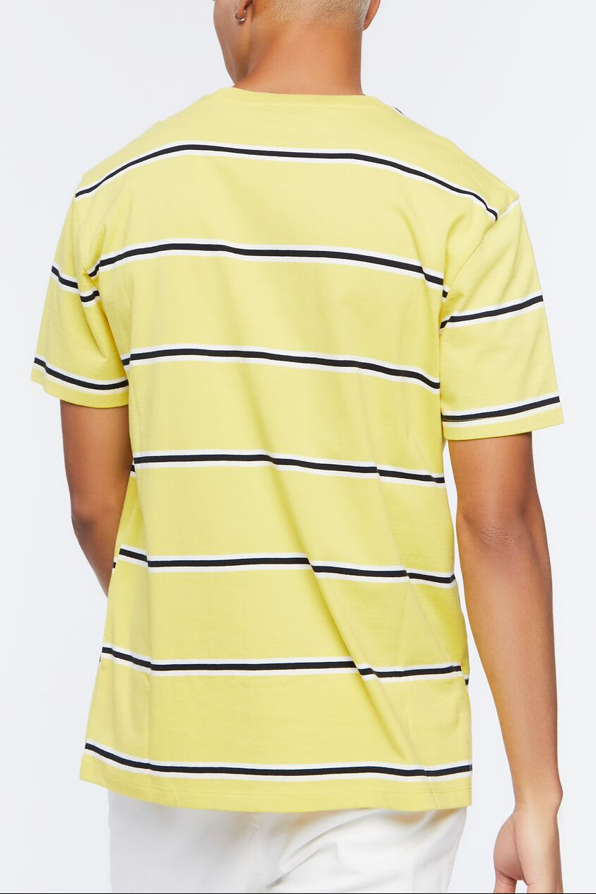  Forever 21 Striped Crew Tee - purple multi - Bonton