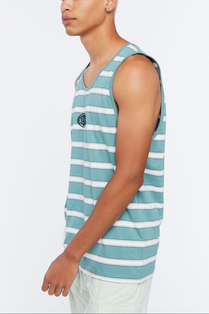  Forever 21 Embroidered Eternal Tank Top - green white - Bonton
