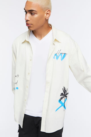 Palm Tree Print Graphic Shirt