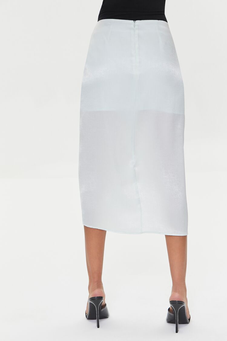  Forever 21 Satin Ruched Drawstring Skirt - mint - Bonton