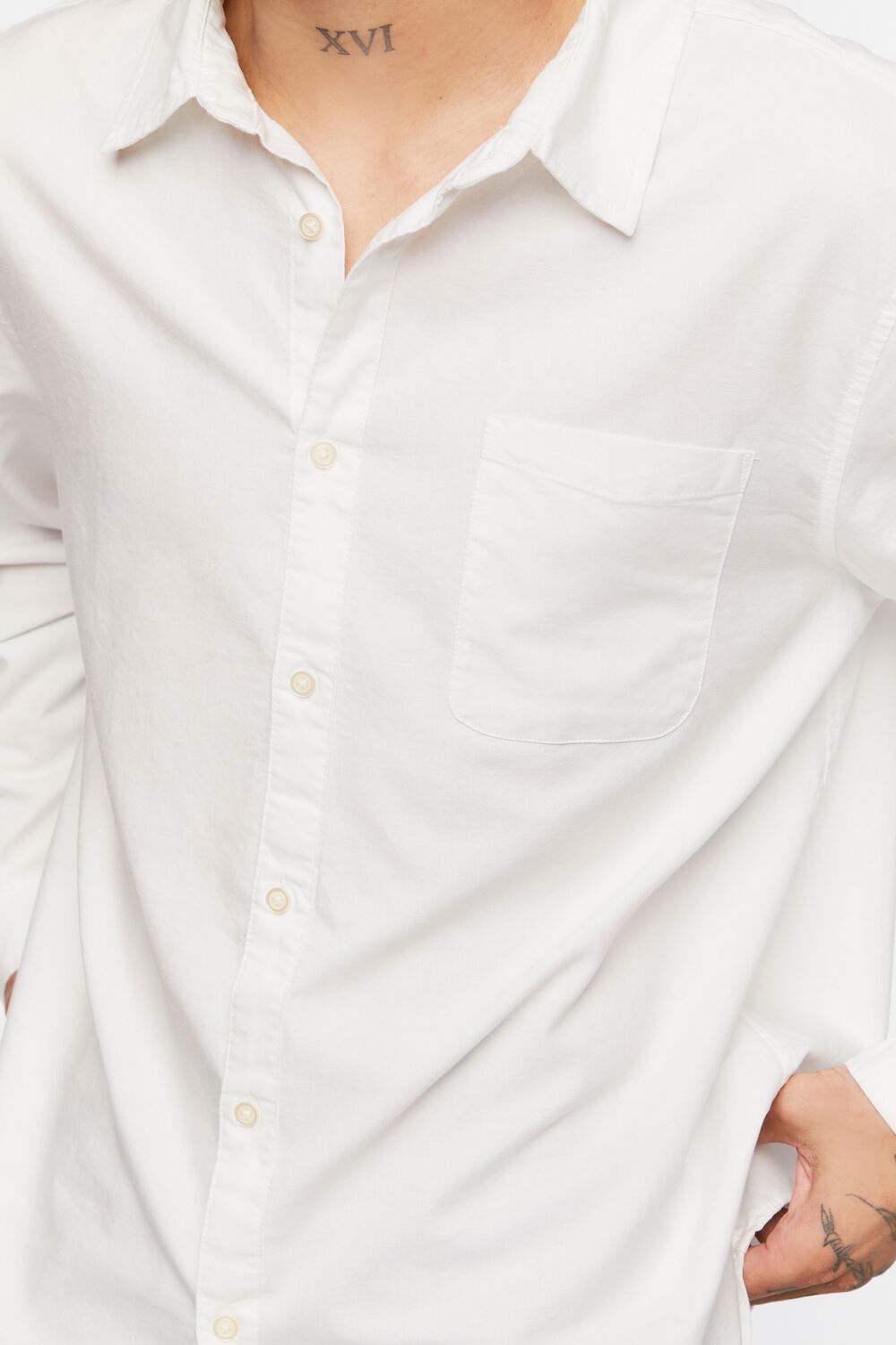  Forever 21 Cotton Button-Up Shirt - white - Bonton