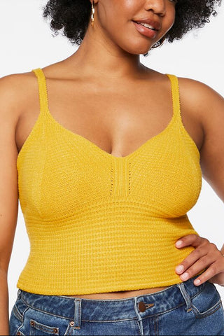 Plus Size Sweater-Knit Cropped Cami