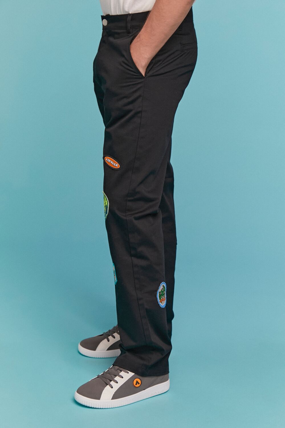  Forever 21 Airwalk Patch Chino Pants - black-multi - Bonton
