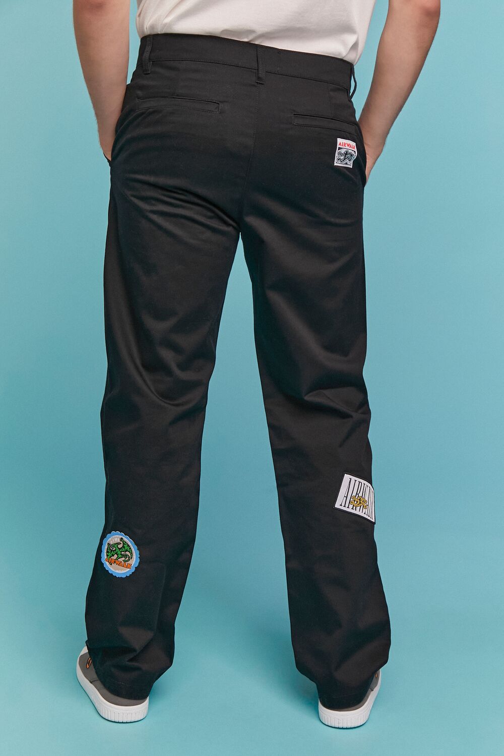  Forever 21 Airwalk Patch Chino Pants - black-multi - Bonton