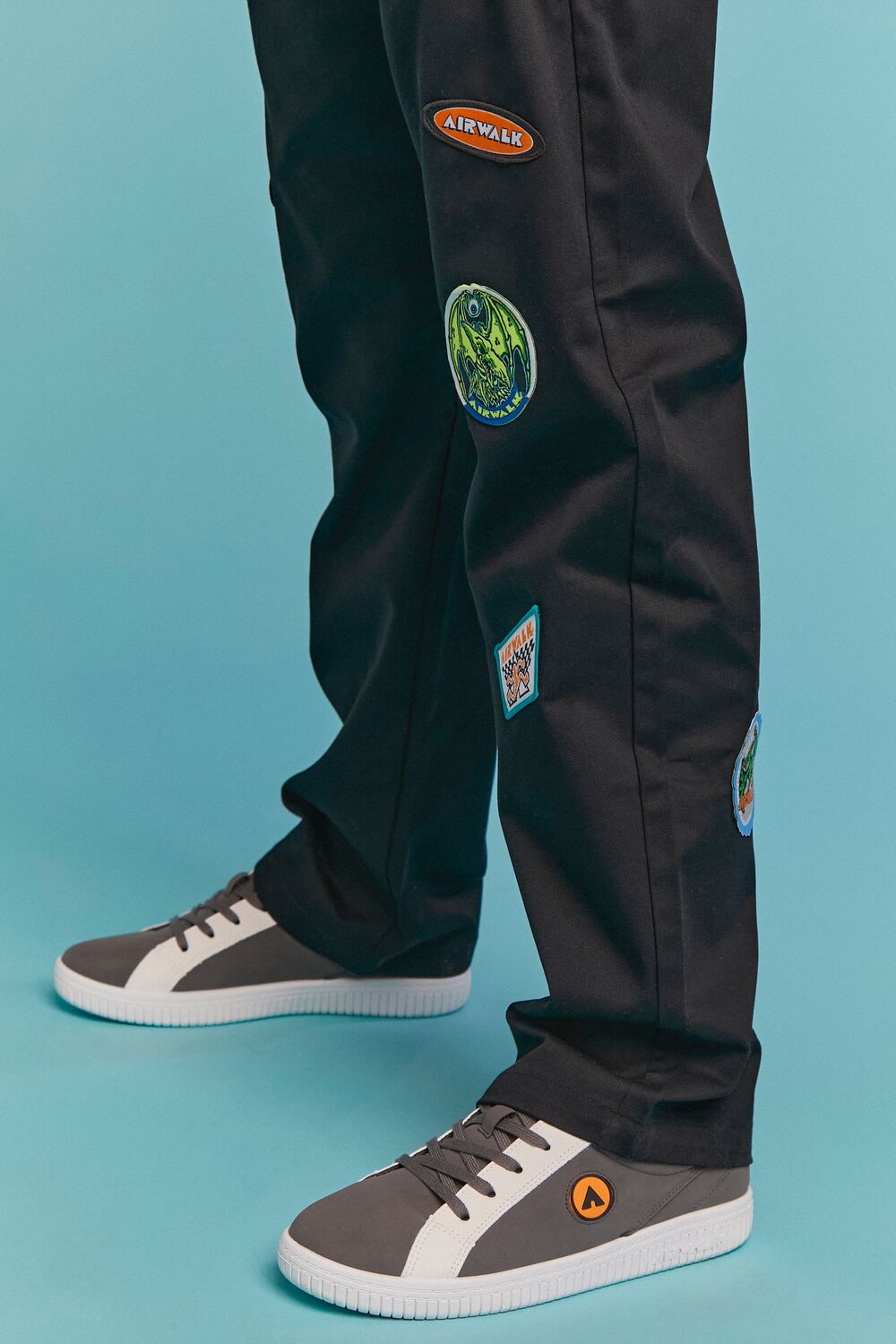  Forever 21 Airwalk Patch Chino Pants - black-multi - Bonton