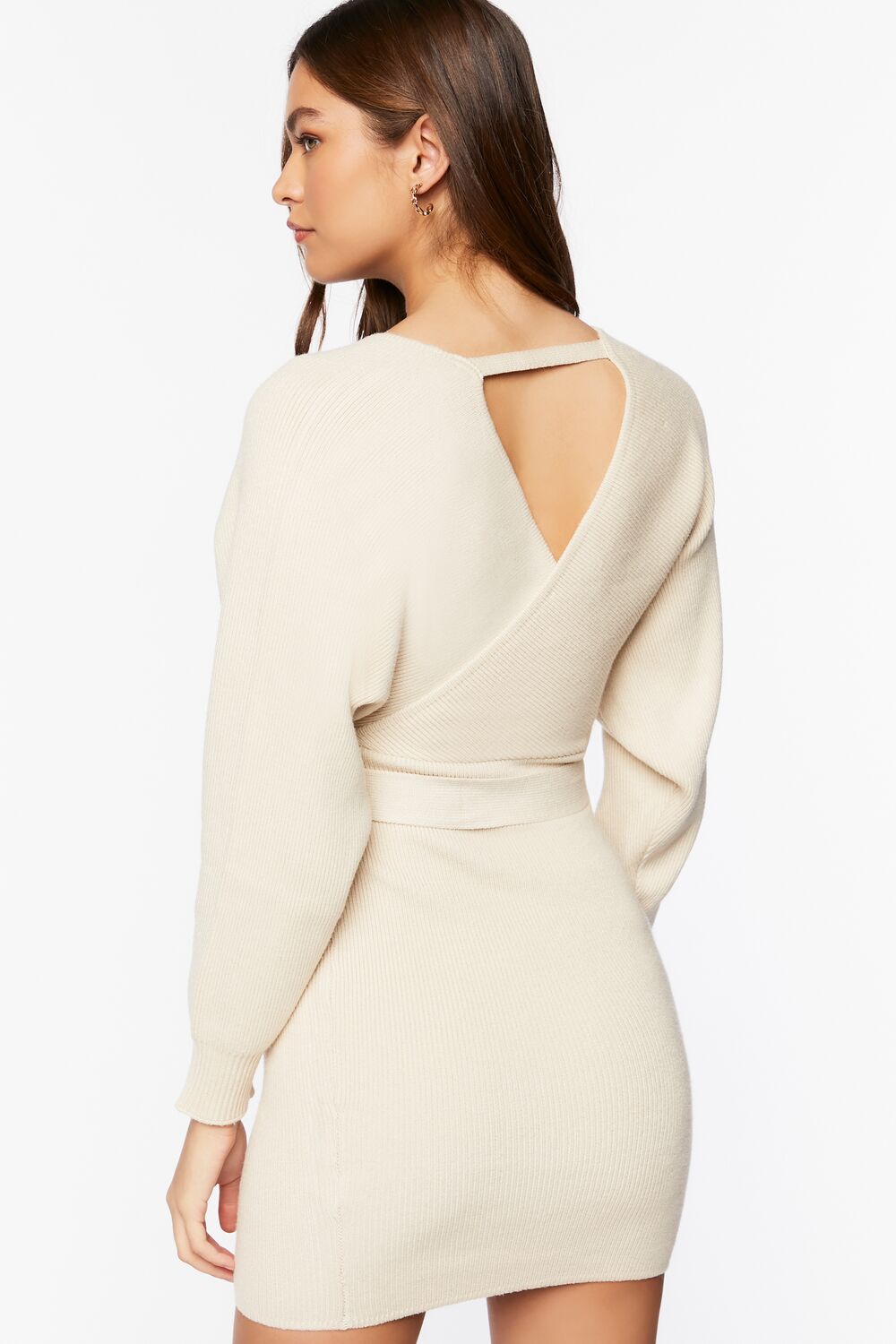  Forever 21 Surplice Midi Sweater Dress - vanilla - Bonton