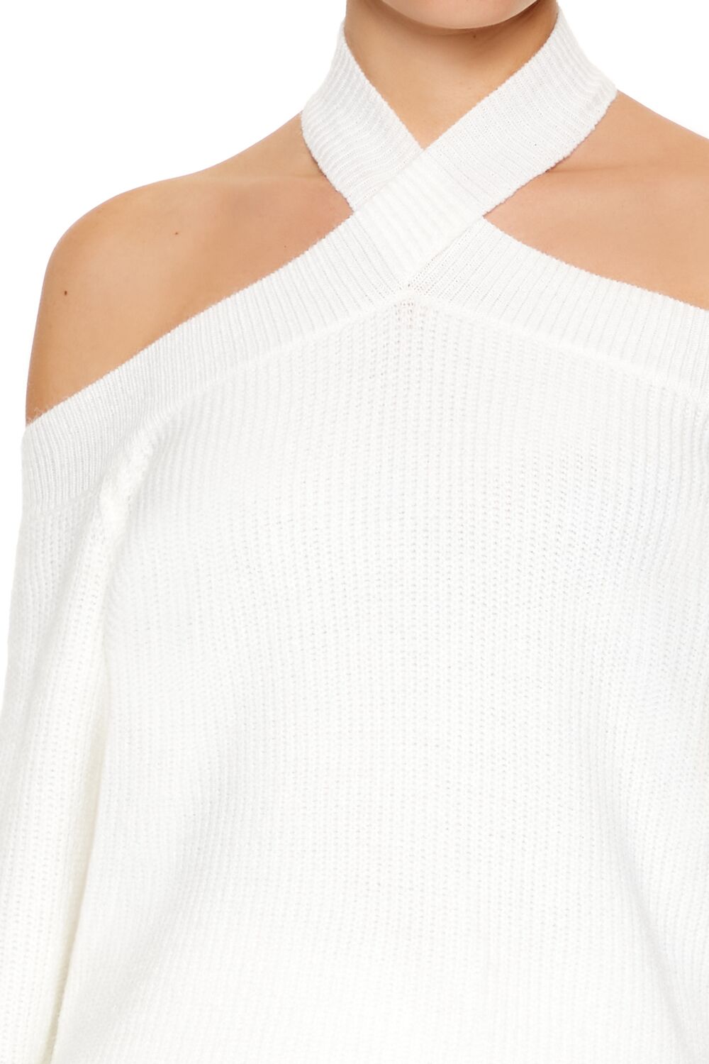  Forever 21 Crisscross Off-the-Shoulder Sweater - white - Bonton
