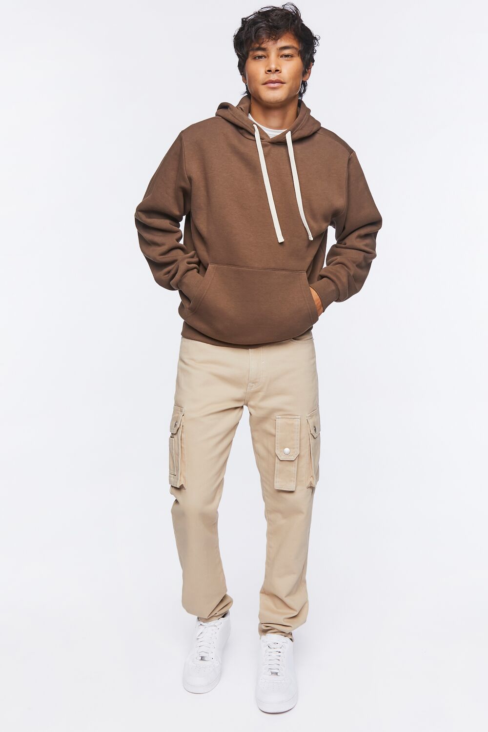  Forever 21 Basic Drawstring Hoodie - dark brown - Bonton