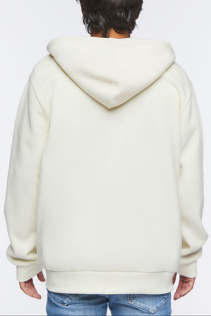  Forever 21 Fleece Zip-Up Hoodie - taupe - Bonton