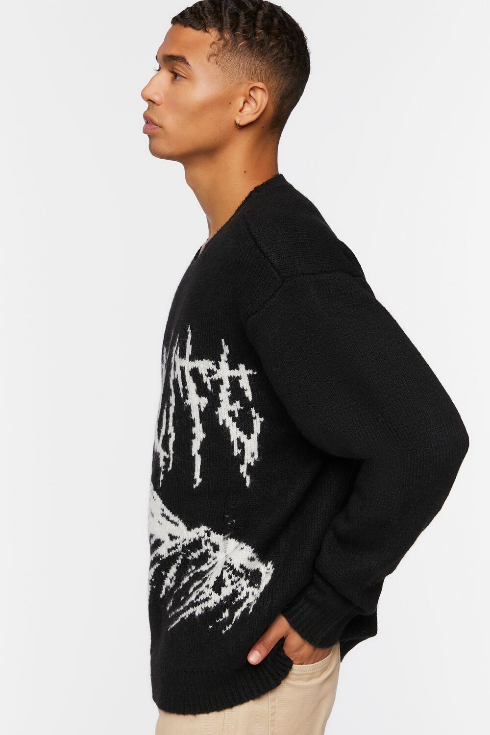  Forever 21 Wildlife Graphic Pullover - black white - Bonton