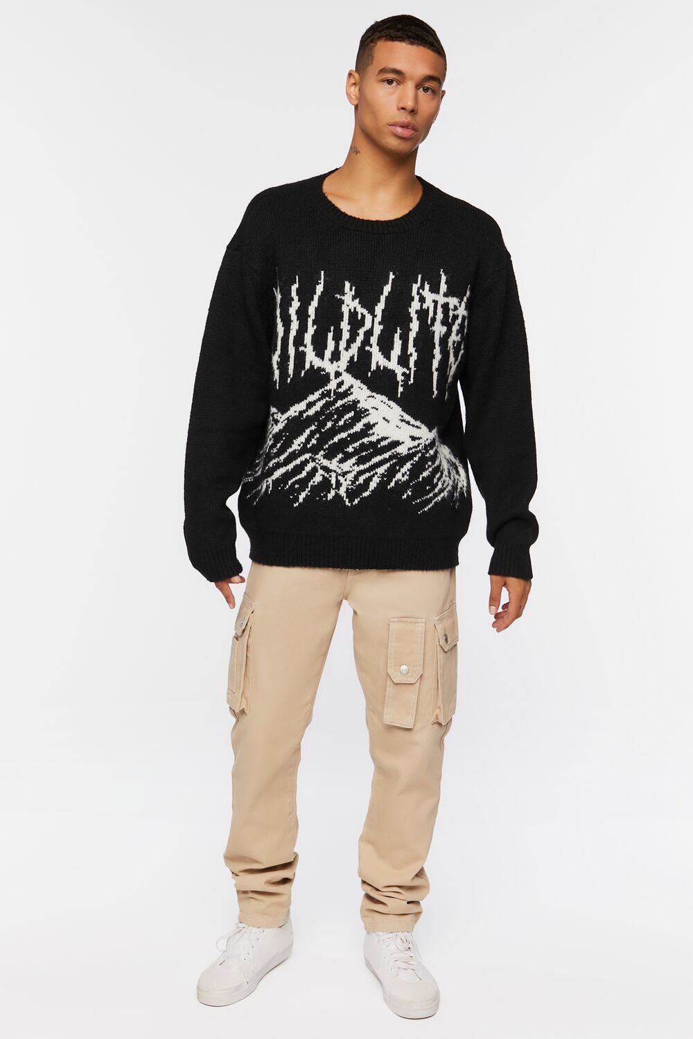  Forever 21 Wildlife Graphic Pullover - black white - Bonton