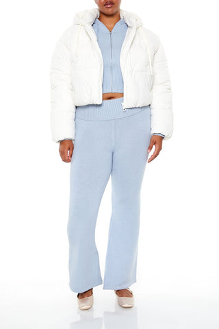 Plus Size Hooded Puffer Jacket
