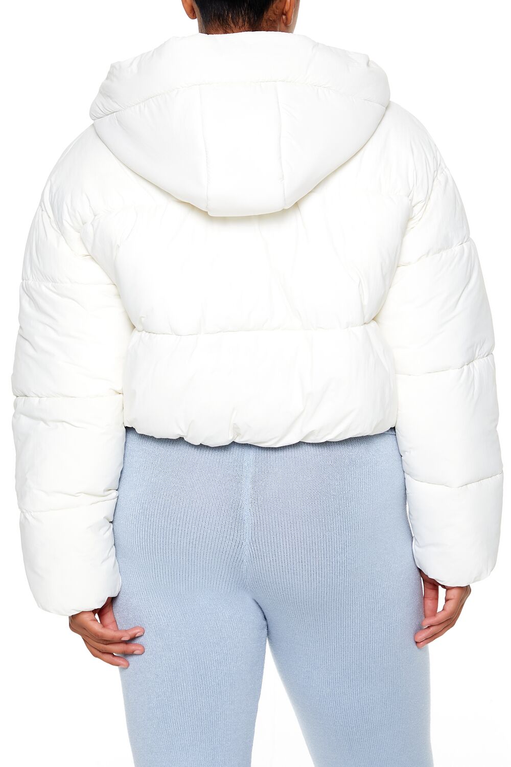  Forever 21 Plus Size Hooded Puffer Jacket - white - Bonton
