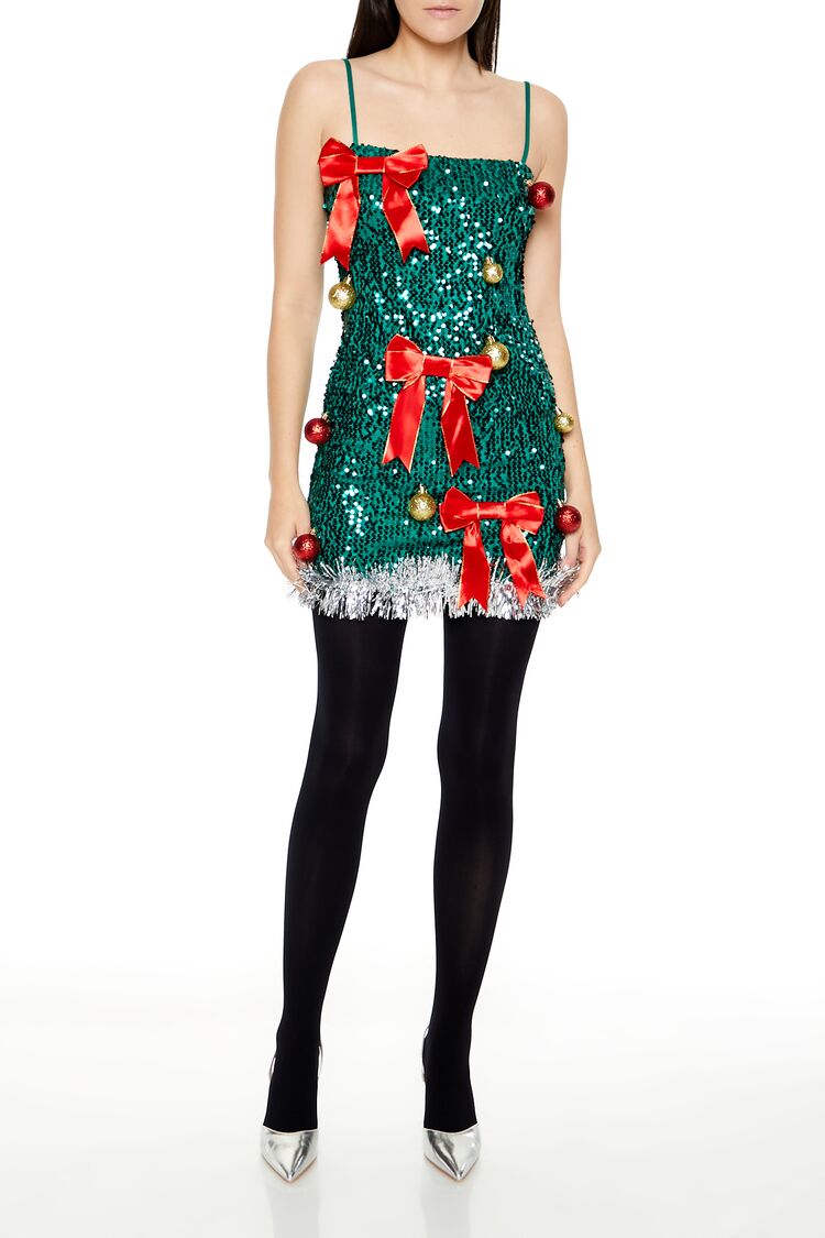  Forever 21 Sequin Christmas Tree Dress - green-multi-swatch - Bonton