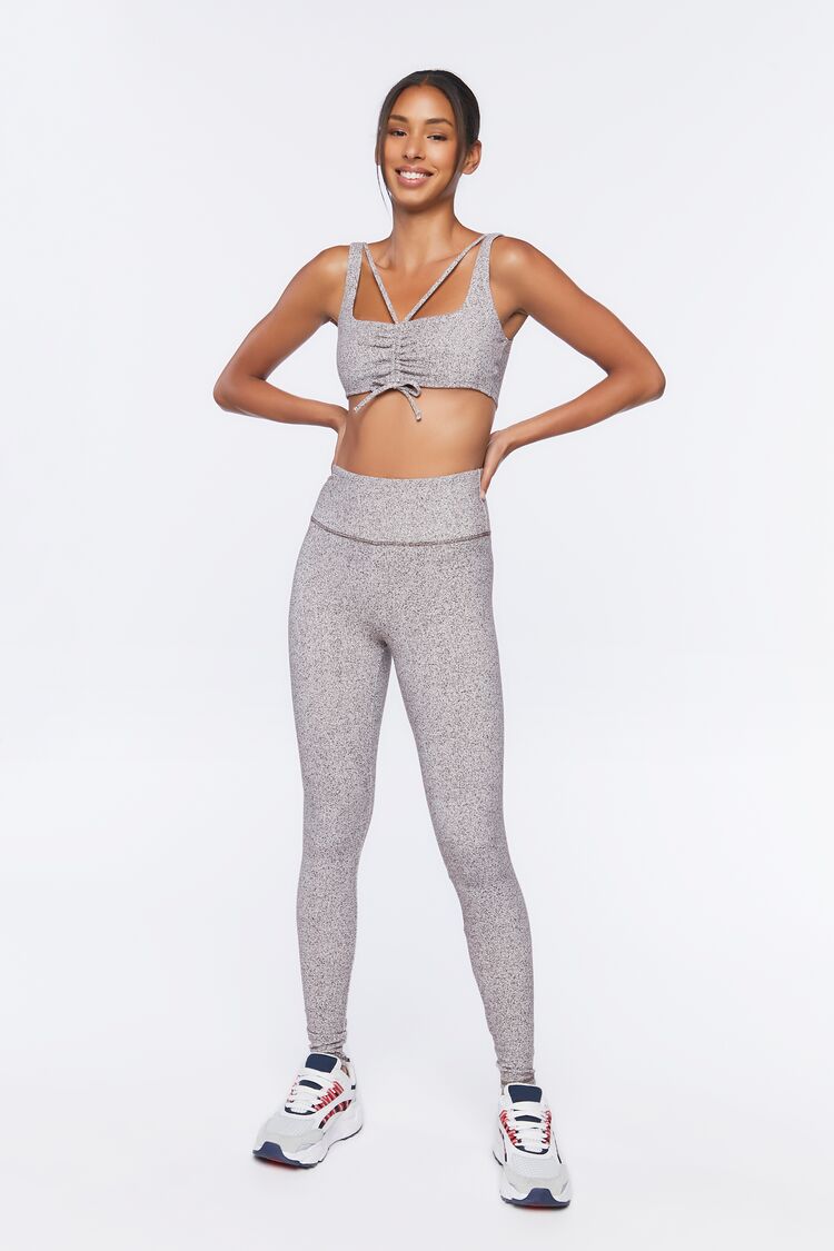  Forever 21 Ruched Drawstring Sports Bra - turkish coffee - Bonton