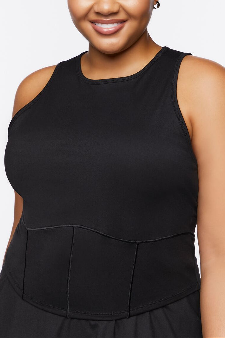  Forever 21 Plus Size Active Cropped Tank Top - black - Bonton