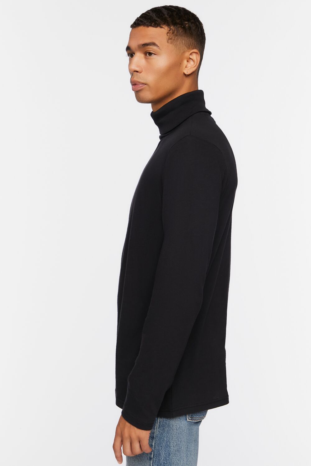  Forever 21 Cotton Turtleneck Top - black - Bonton