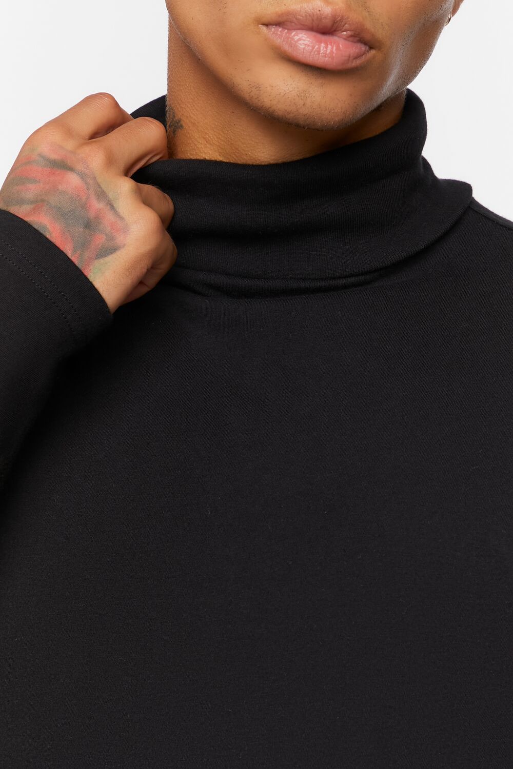 Forever 21 Cotton Turtleneck Top - black - Bonton