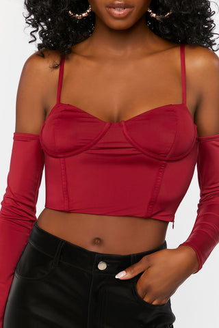 Bustier Open-Shoulder Crop Top