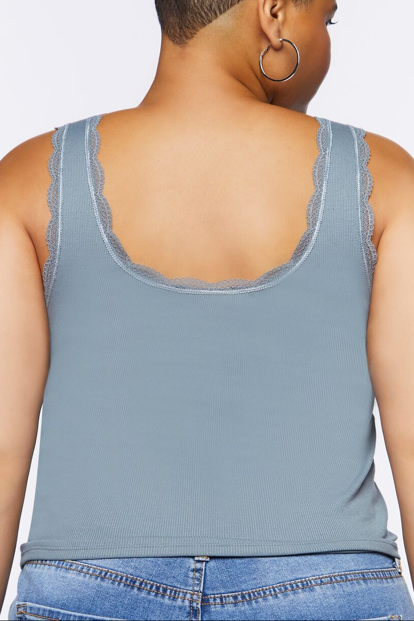  Forever 21 Plus Size Fairy Graphic Tank Top - blue white - Bonton