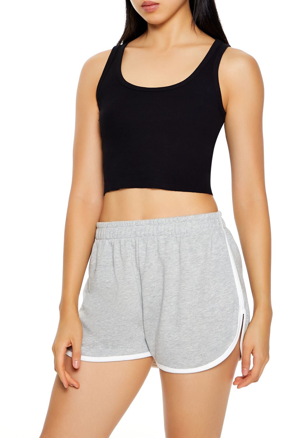  Forever 21 Cropped Tank Top - black - Bonton