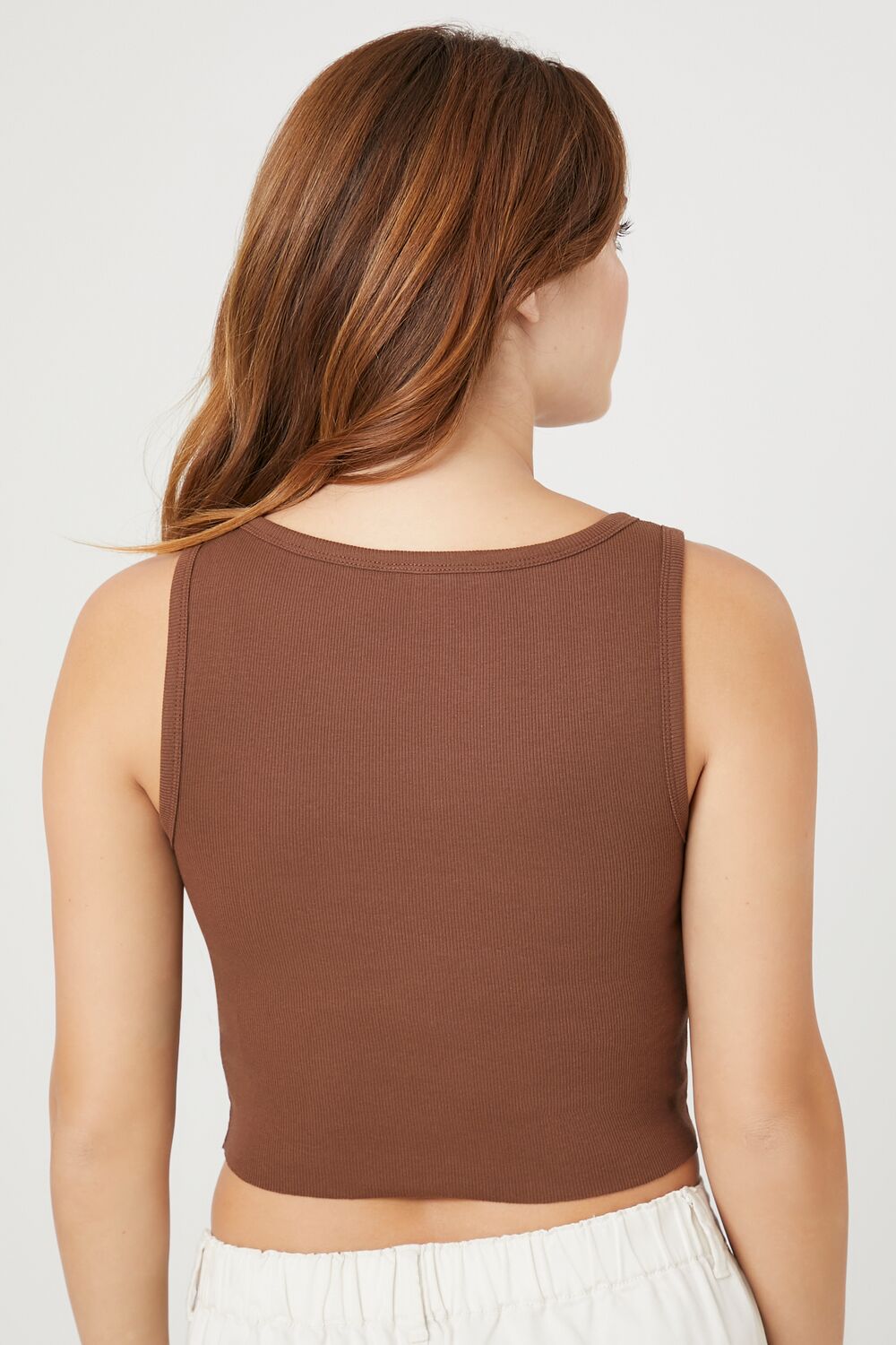  Forever 21 Cropped Tank Top - black - Bonton