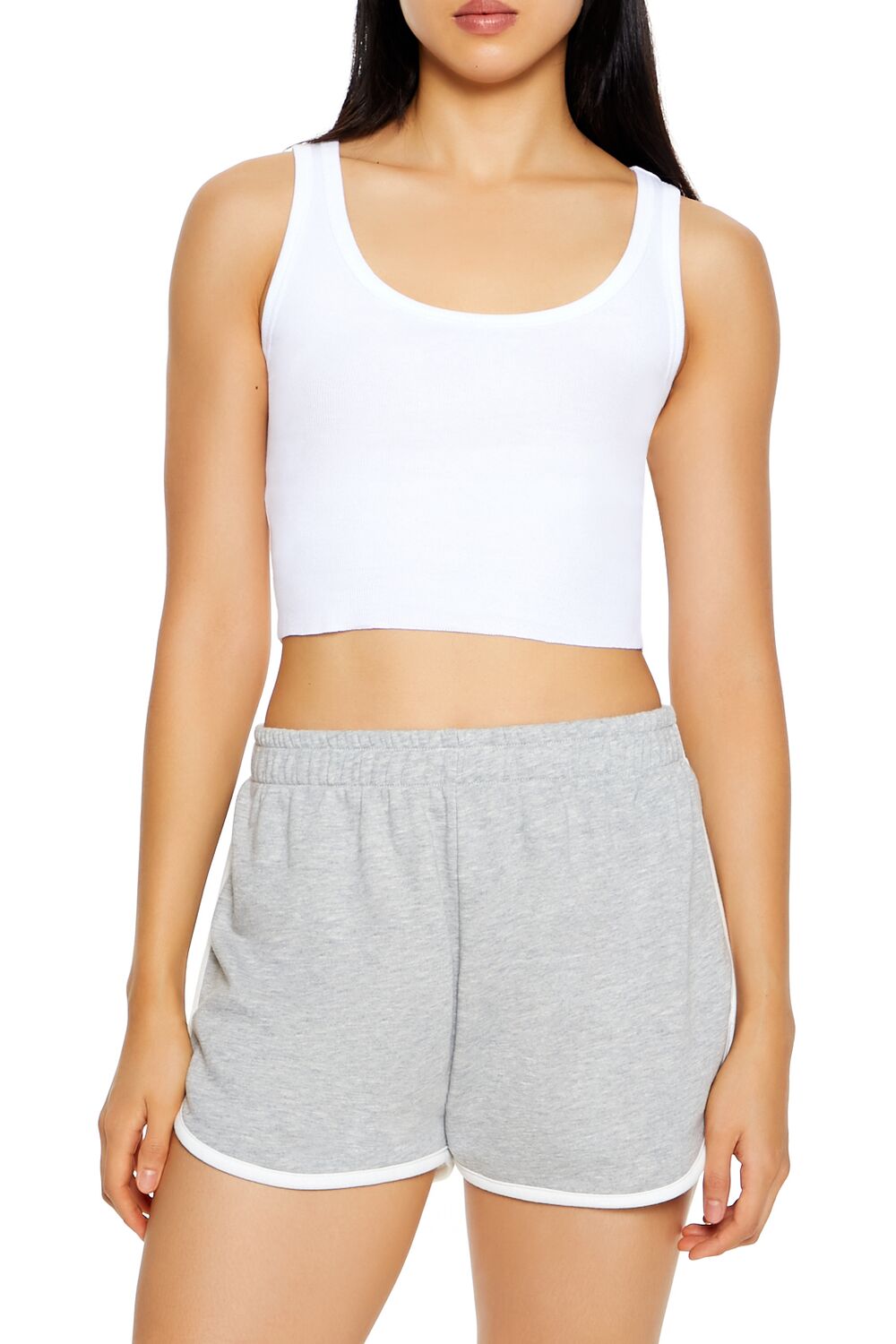  Forever 21 Cropped Tank Top - black - Bonton