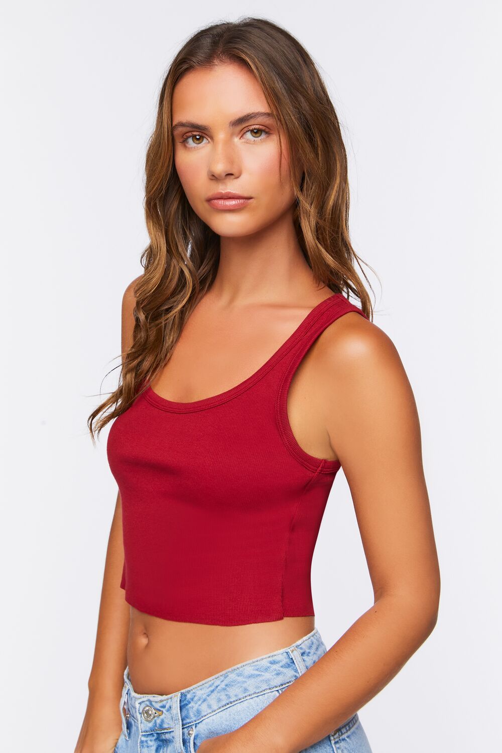  Forever 21 Cropped Tank Top - black - Bonton